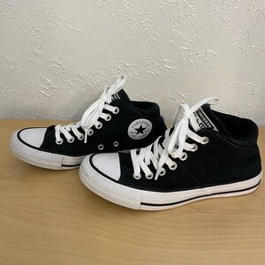 Converse Black and White Mid-Top Sneakers